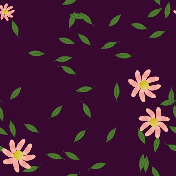 Fundo Sem Costura Floral Bonito Ilustração Vetorial —  Vetores de Stock