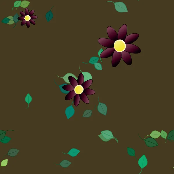 Fundo Sem Costura Floral Bonito Ilustração Vetorial — Vetor de Stock