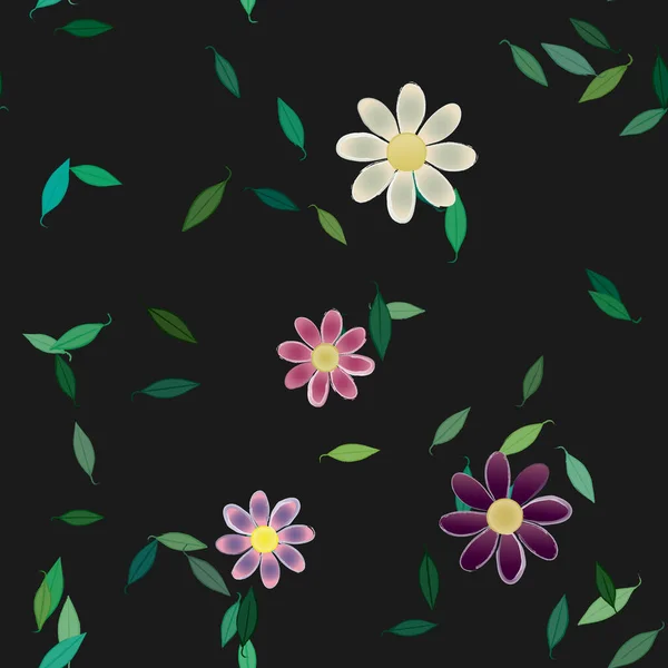 Schöne Florale Nahtlose Hintergrund Vektorillustration — Stockvektor