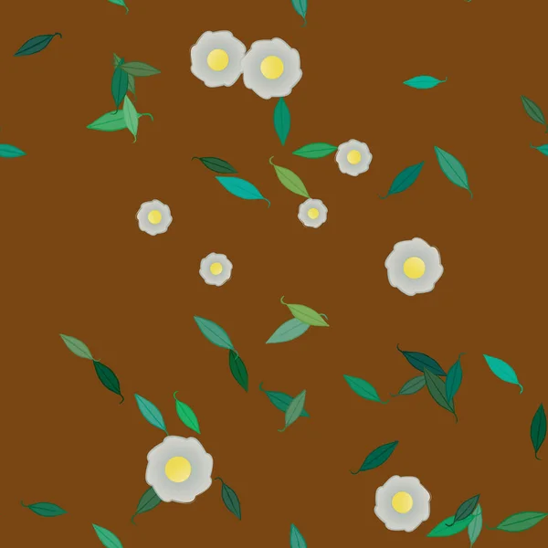 Fundo Sem Costura Floral Bonito Ilustração Vetorial — Vetor de Stock