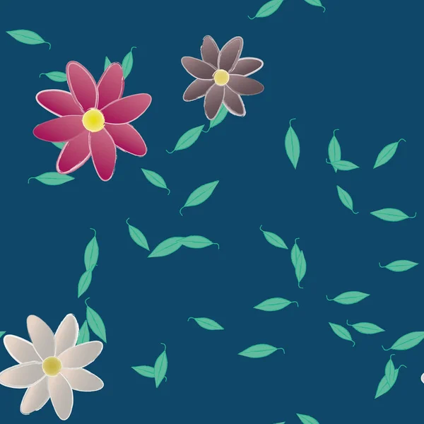 Hermoso Fondo Sin Costura Floral Ilustración Vectores — Vector de stock