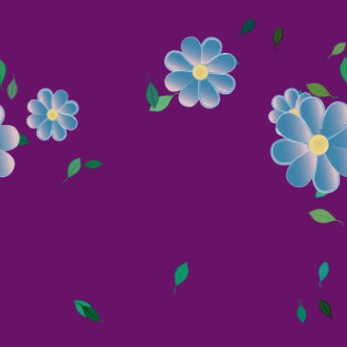 Yapraklı çiçek yapraklarının vektör çizimi, botanik arka plan