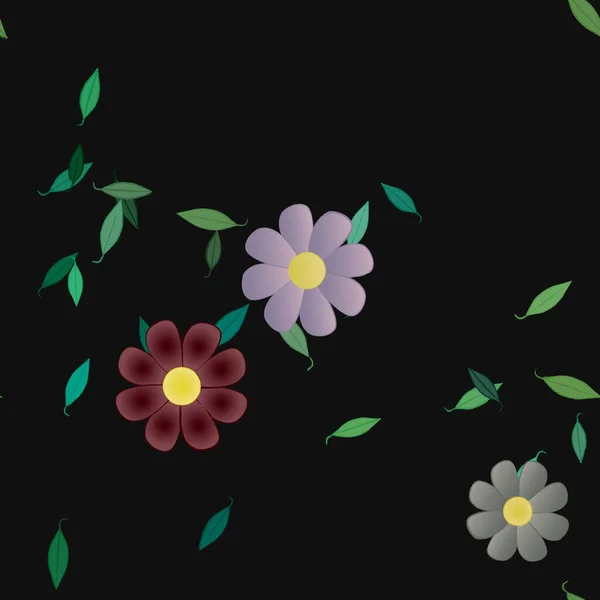 Fundo Sem Costura Floral Bonito Ilustração Vetorial —  Vetores de Stock