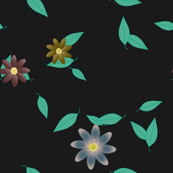 Hermoso Fondo Sin Costura Floral Ilustración Vectores — Vector de stock