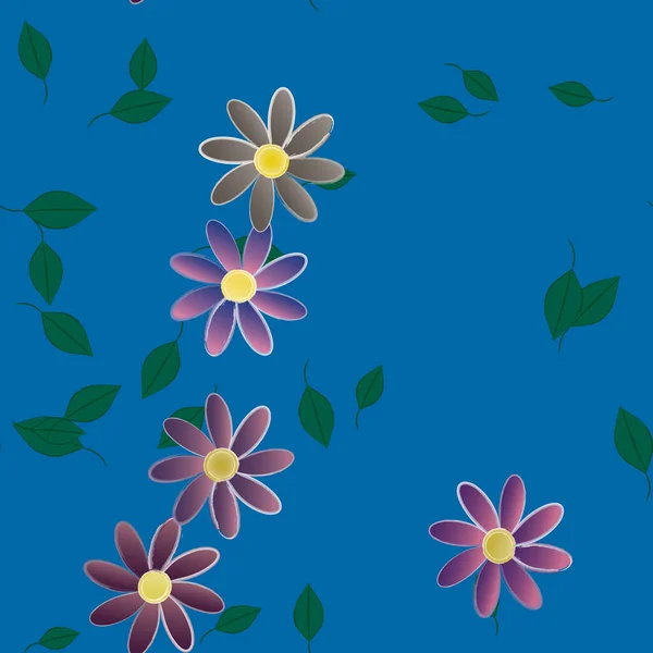 Fundo Sem Costura Floral Bonito Ilustração Vetorial — Vetor de Stock