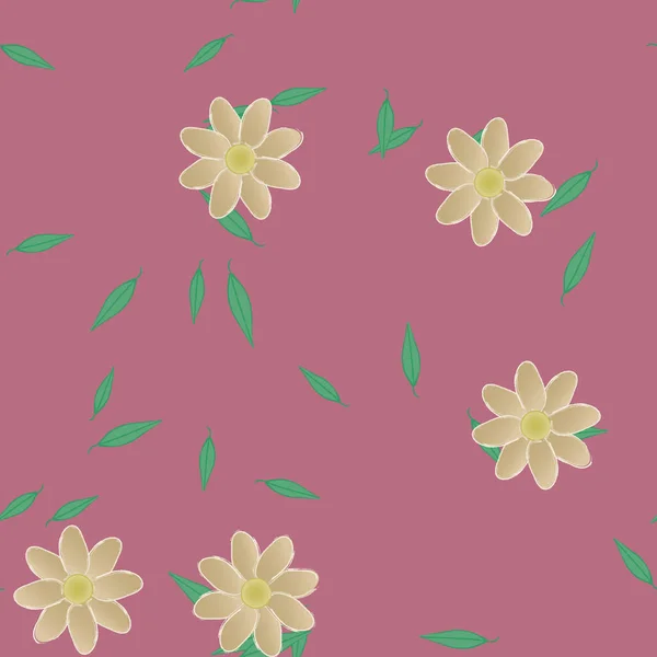 Fundo Sem Costura Floral Bonito Ilustração Vetorial —  Vetores de Stock