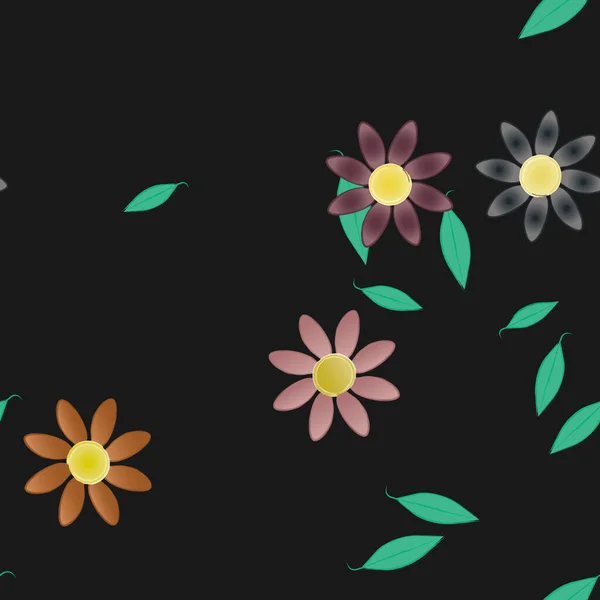 Schöne Florale Nahtlose Hintergrund Vektorillustration — Stockvektor