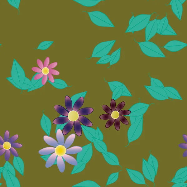 Schöne Florale Nahtlose Hintergrund Vektorillustration — Stockvektor