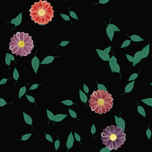 Fundo Sem Costura Floral Bonito Ilustração Vetorial — Vetor de Stock