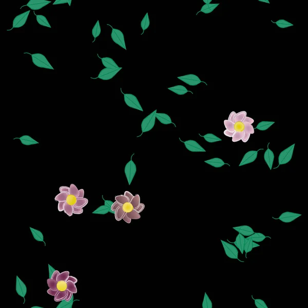 Fundo Sem Costura Floral Bonito Ilustração Vetorial — Vetor de Stock