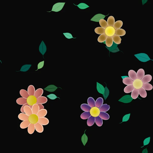 Fundo Sem Costura Floral Bonito Ilustração Vetorial — Vetor de Stock