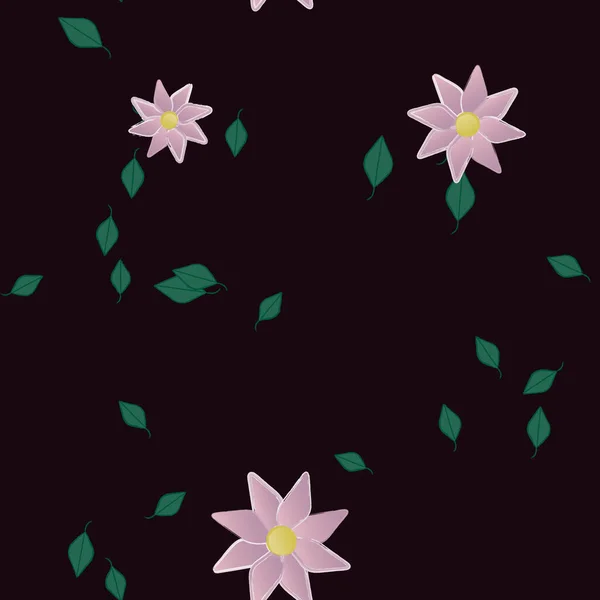 Fundo Sem Costura Floral Bonito Ilustração Vetorial — Vetor de Stock