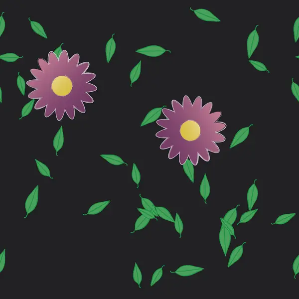 Fundo Sem Costura Floral Bonito Ilustração Vetorial — Vetor de Stock