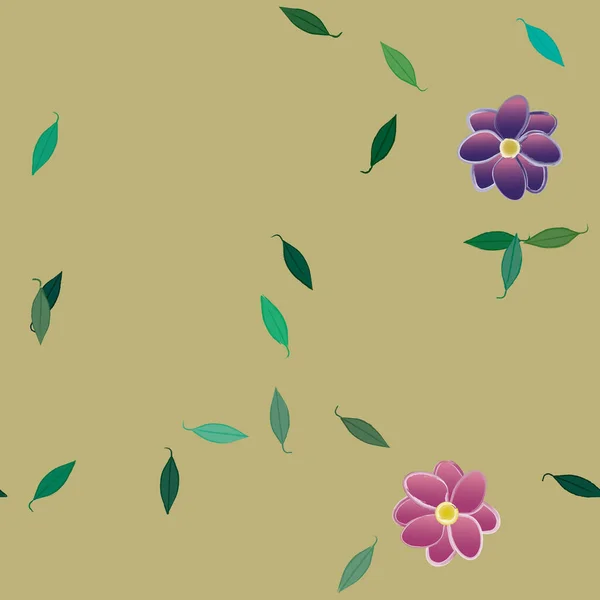 Fundo Sem Costura Floral Bonito Ilustração Vetorial —  Vetores de Stock