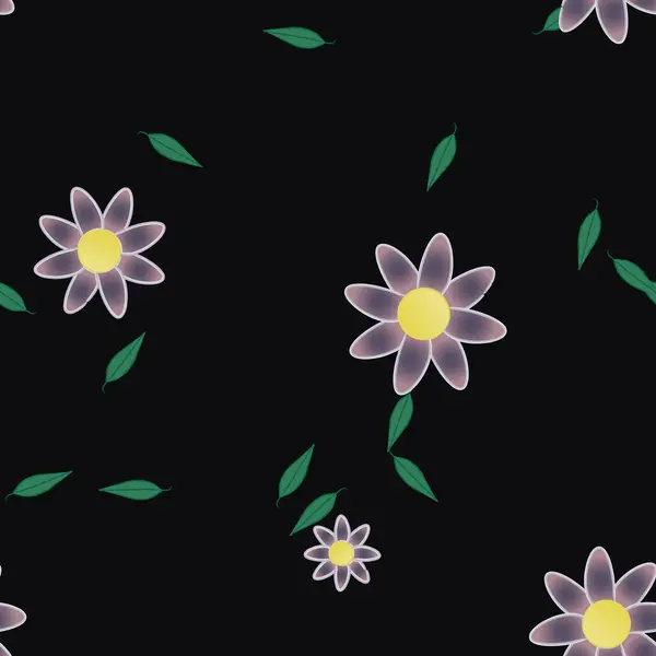 Fundo Sem Costura Floral Bonito Ilustração Vetorial — Vetor de Stock