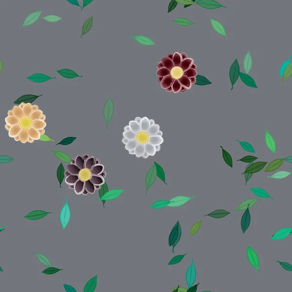 Schöne Florale Nahtlose Hintergrund Vektorillustration — Stockvektor