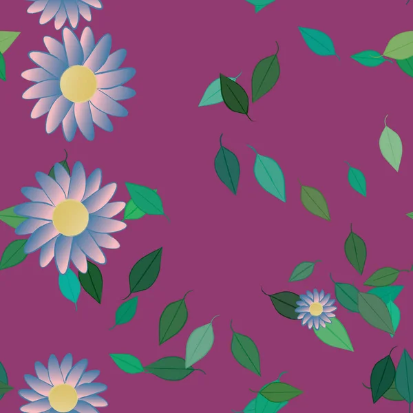 Schöne Florale Nahtlose Hintergrund Vektorillustration — Stockvektor