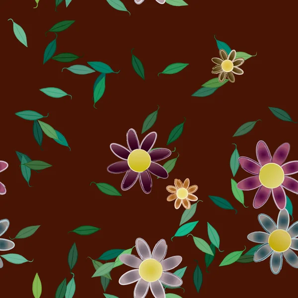 Hermoso Fondo Sin Costura Floral Ilustración Vectores — Vector de stock