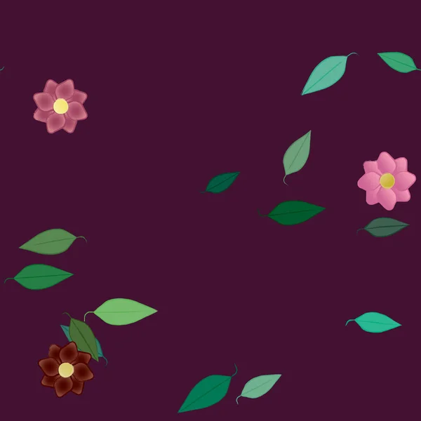 Fundo Sem Costura Floral Bonito Ilustração Vetorial — Vetor de Stock