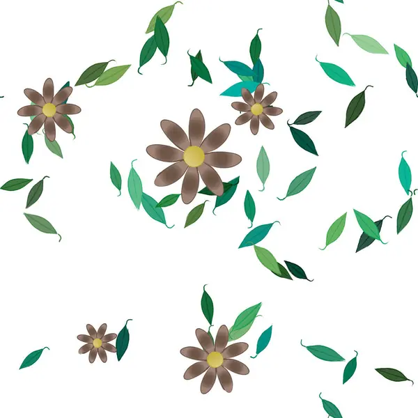 Schöne Florale Nahtlose Hintergrund Vektorillustration — Stockvektor