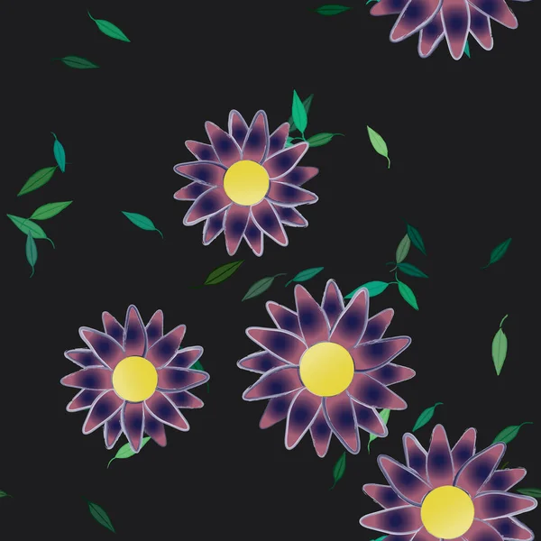 Schöne Florale Nahtlose Hintergrund Vektorillustration — Stockvektor