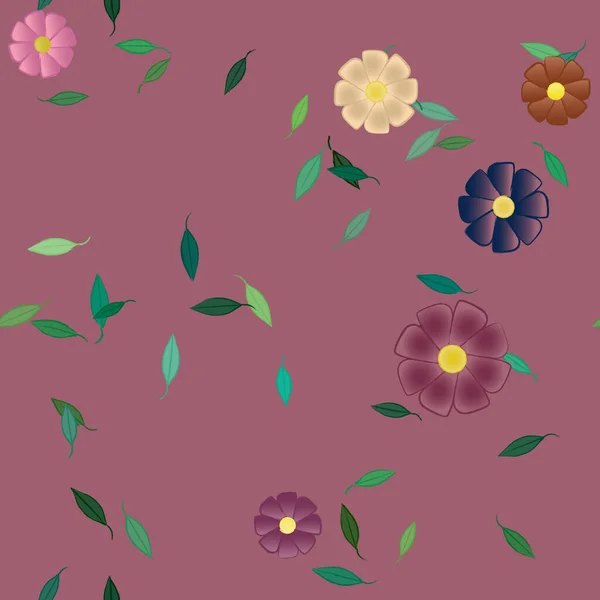 Fundo Sem Costura Floral Bonito Ilustração Vetorial — Vetor de Stock