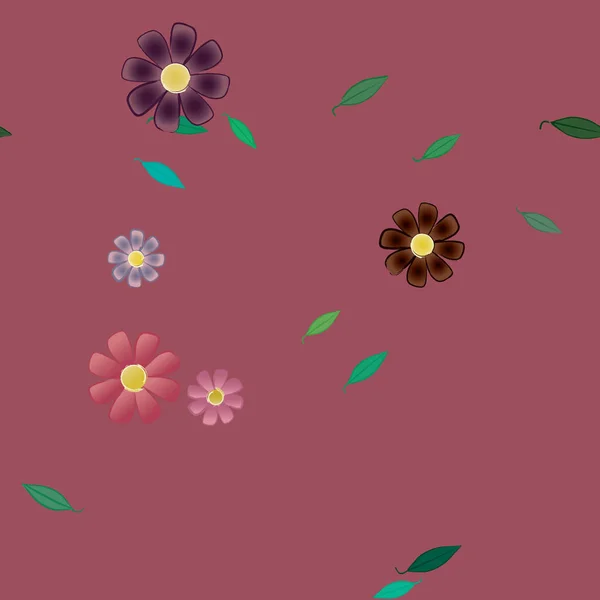 Fundo Sem Costura Floral Bonito Ilustração Vetorial — Vetor de Stock