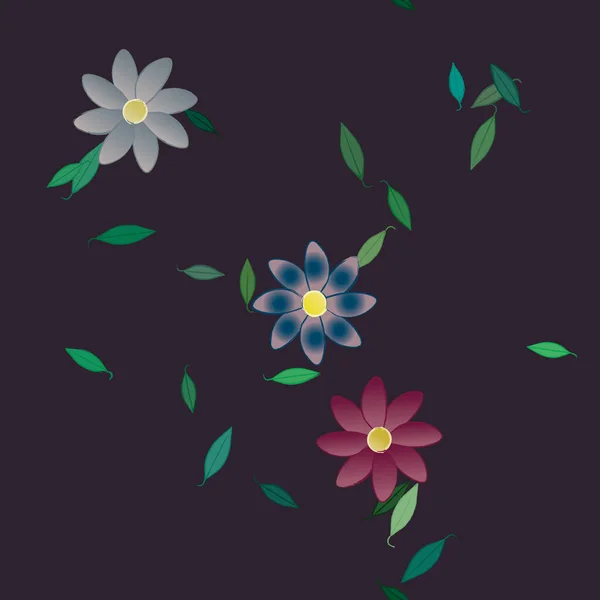 Fundo Sem Costura Floral Bonito Ilustração Vetorial — Vetor de Stock