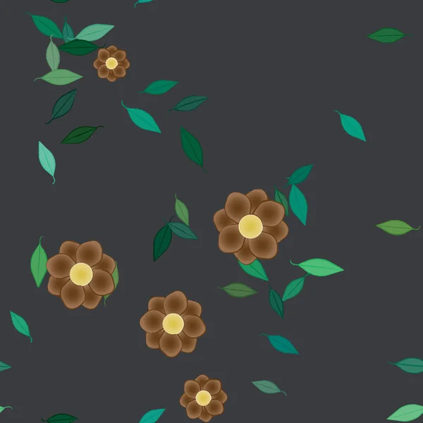 Fundo Sem Costura Floral Bonito Ilustração Vetorial —  Vetores de Stock