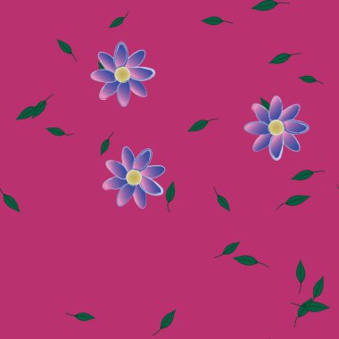 Yapraklı çiçek yapraklarının vektör çizimi, botanik arka plan