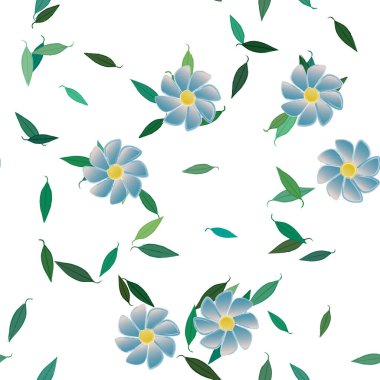 Yapraklı çiçek yapraklarının vektör çizimi, botanik arka plan