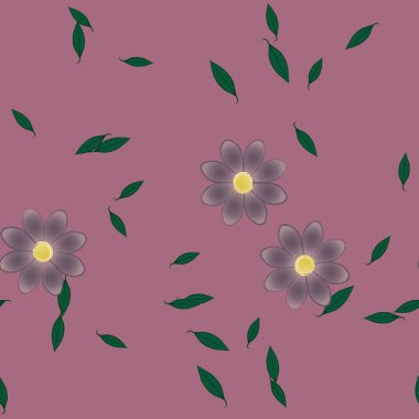 Yapraklı çiçek yapraklarının vektör çizimi, botanik arka plan