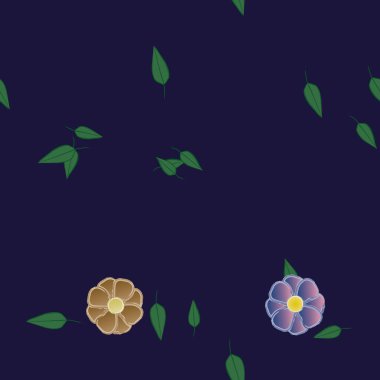 Yapraklı çiçek yapraklarının vektör çizimi, botanik arka plan