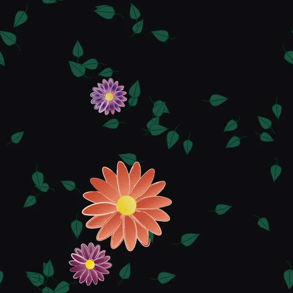 Fundo Sem Costura Floral Bonito Ilustração Vetorial — Vetor de Stock