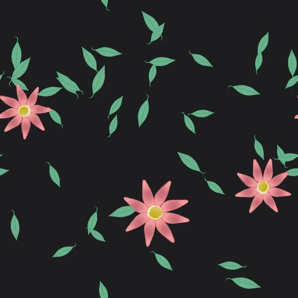 Fundo Sem Costura Floral Bonito Ilustração Vetorial —  Vetores de Stock