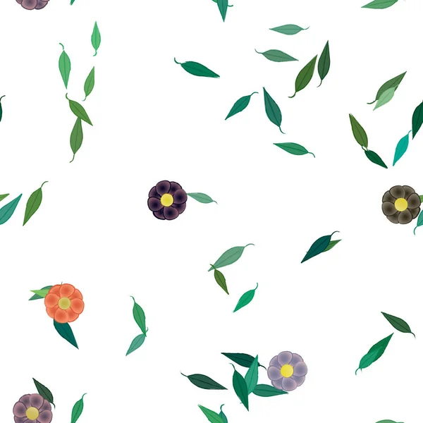 Fundo Sem Costura Floral Bonito Ilustração Vetorial — Vetor de Stock