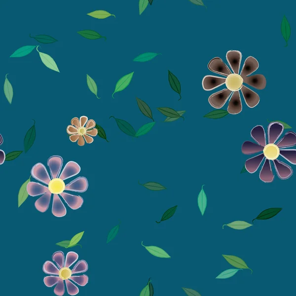 Fundo Sem Costura Floral Bonito Ilustração Vetorial — Vetor de Stock