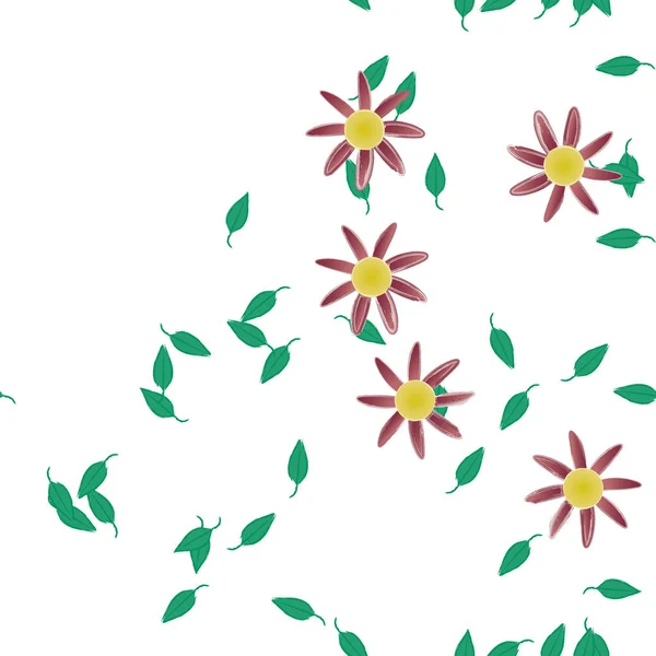 Fundo Sem Costura Floral Bonito Ilustração Vetorial — Vetor de Stock