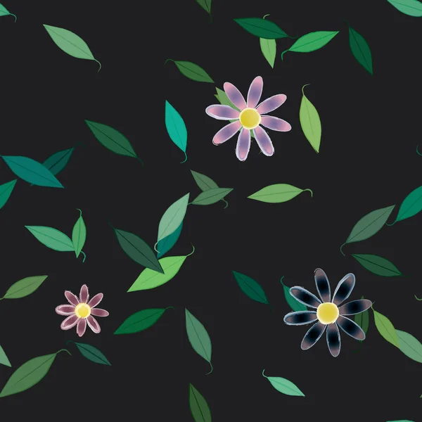 Fundo Sem Costura Floral Bonito Ilustração Vetorial — Vetor de Stock