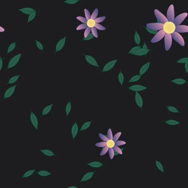 Fundo Sem Costura Floral Bonito Ilustração Vetorial —  Vetores de Stock