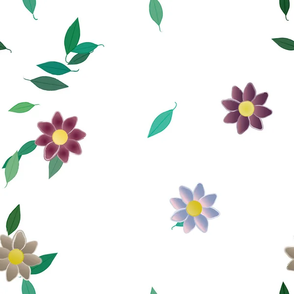 Fundo Sem Costura Floral Bonito Ilustração Vetorial — Vetor de Stock