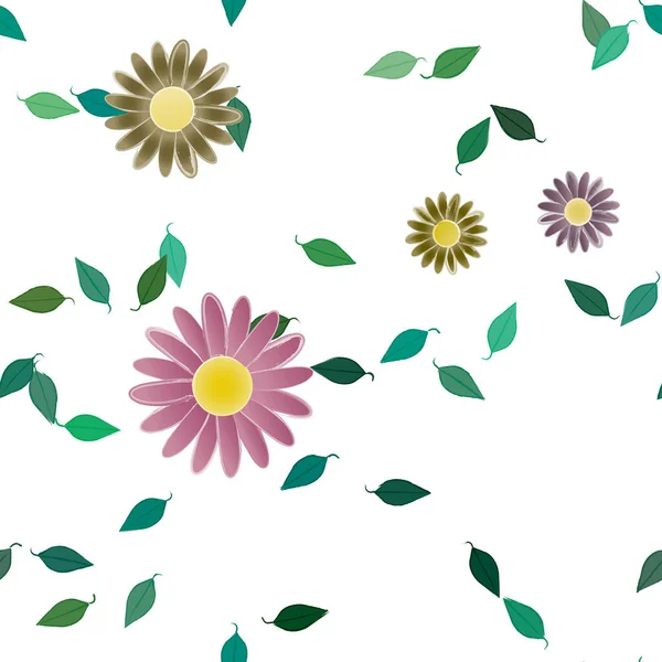 Schöne Florale Nahtlose Hintergrund Vektorillustration — Stockvektor