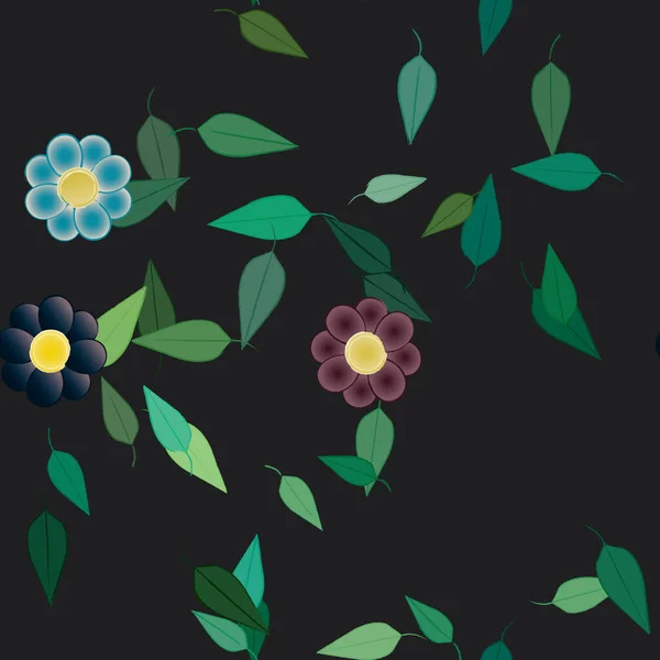 Fundo Sem Costura Floral Bonito Ilustração Vetorial — Vetor de Stock