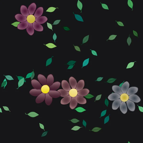 Fundo Sem Costura Floral Bonito Ilustração Vetorial — Vetor de Stock