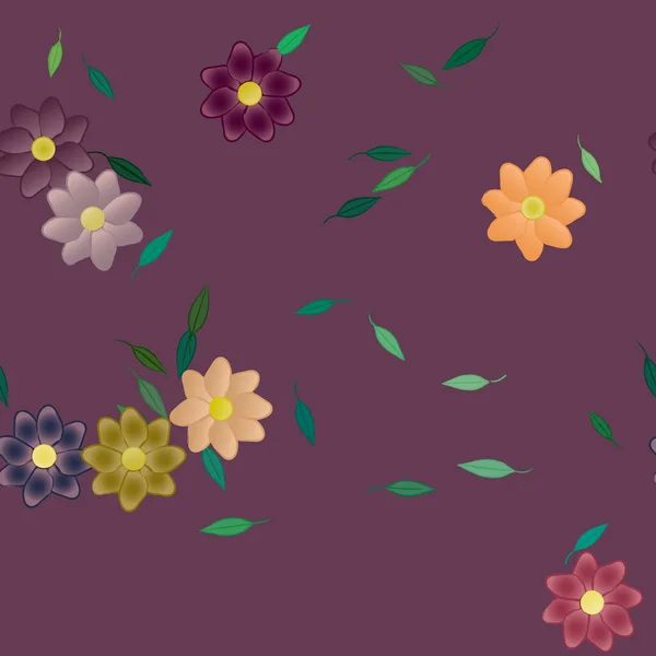 Hermoso Fondo Sin Costura Floral Ilustración Vectores — Vector de stock