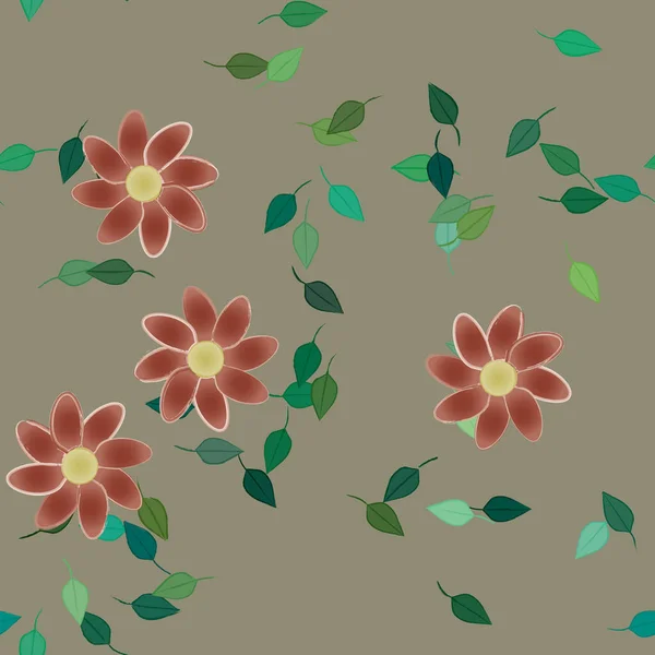 Fundo Sem Costura Floral Bonito Ilustração Vetorial — Vetor de Stock