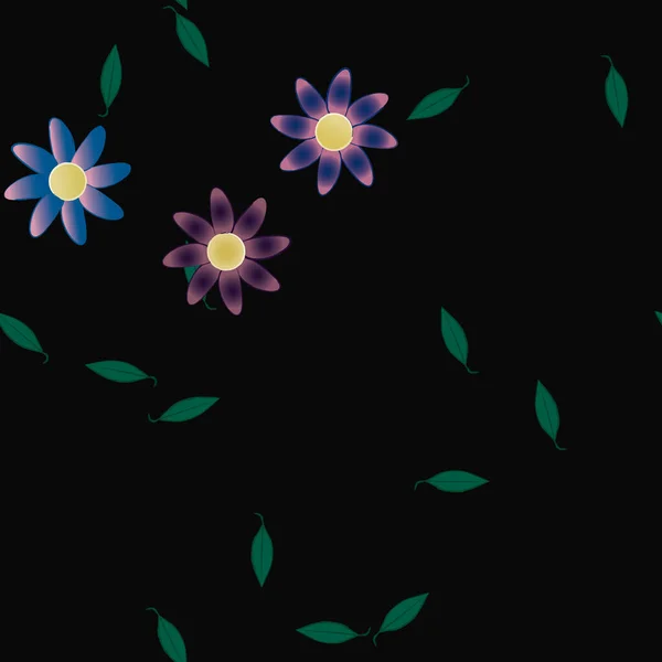 Fundo Sem Costura Floral Bonito Ilustração Vetorial — Vetor de Stock