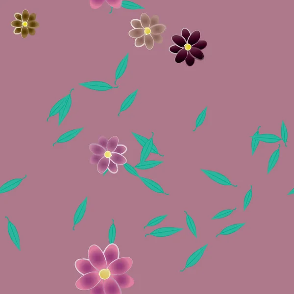 Schöne Florale Nahtlose Hintergrund Vektorillustration — Stockvektor