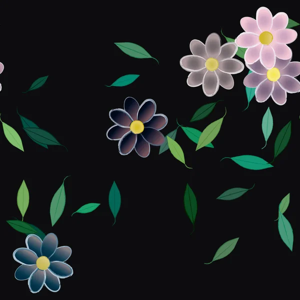 Hermoso Fondo Sin Costura Floral Ilustración Vectores — Vector de stock