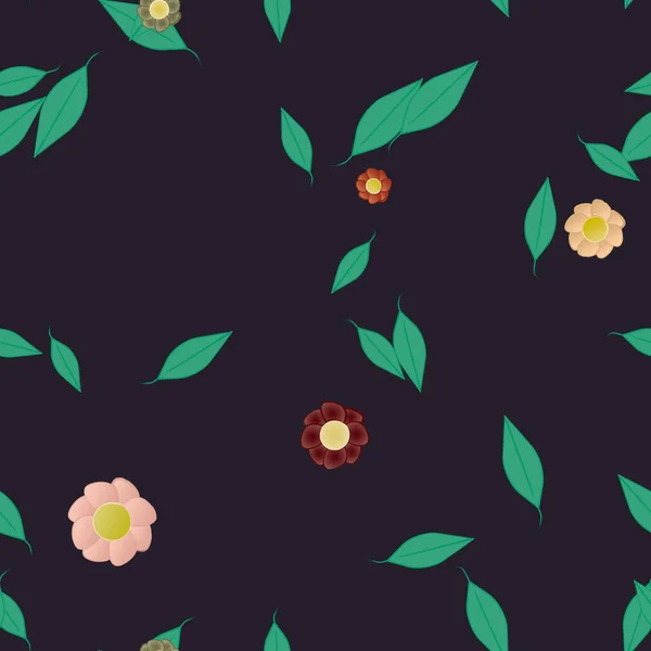 Fundo Sem Costura Floral Bonito Ilustração Vetorial — Vetor de Stock